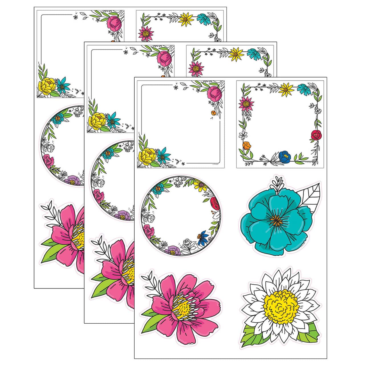 Creative Teaching Press&#xAE; Bright Blooms Doodly Blooms 6&#x22; Designer Cut-Outs Set